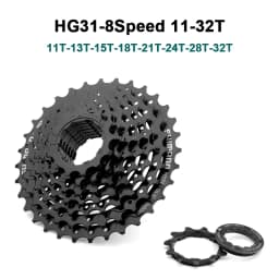 Shimano 8-speed HG cassette CS-HG31-8 32T/34T HG20 mountain bike flywheel 8V K7 suitable for Shimano M310 8S black flywheel