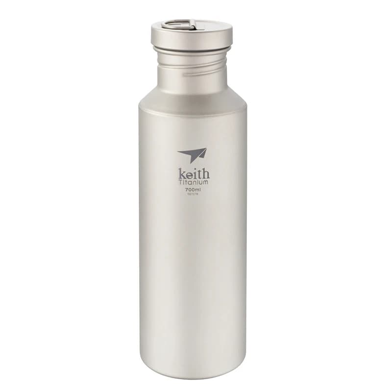 Keith Titanium Sports Bottle Non-toxic Bacteriostatic Flatware Outdoor Camping Hiking Travel Tableware Bottle Single Wall 700ml