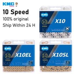 KMC 10 Speed MTB Road Bike Chain X10 X10EL X10SL 10V Bicycle Chains Extra Light Gold Silver Race Rustproof Chain 116/118 Links