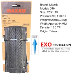 MAXXIS DTH(M147P) 26x2.3 26x2.15 20X1.75 Bicycle Tire MTB Mountain Bikes, EXO Full black and deep skin edge