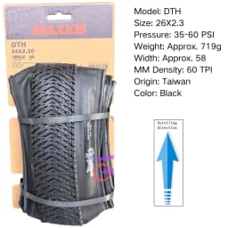 MAXXIS DTH(M147P) 26x2.3 26x2.15 20X1.75 Bicycle Tire MTB Mountain Bikes, EXO Full black and deep skin edge