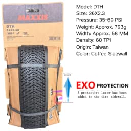 MAXXIS DTH(M147P) 26x2.3 26x2.15 20X1.75 Bicycle Tire MTB Mountain Bikes, EXO Full black and deep skin edge