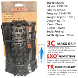 Maxxis ASSEGAI 27.5 29X2.5 Inch Downhill Folding Vacuum Puncture-proof Is Maxxis's Highest Strength Quick Drop Tire