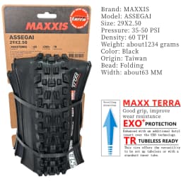 Maxxis ASSEGAI 27.5 29X2.5 Inch Downhill Folding Vacuum Puncture-proof Is Maxxis's Highest Strength Quick Drop Tire