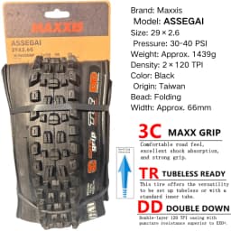 Maxxis ASSEGAI 27.5 29X2.5 Inch Downhill Folding Vacuum Puncture-proof Is Maxxis's Highest Strength Quick Drop Tire