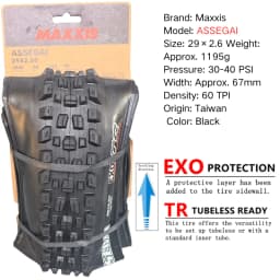Maxxis ASSEGAI 27.5 29X2.5 Inch Downhill Folding Vacuum Puncture-proof Is Maxxis's Highest Strength Quick Drop Tire