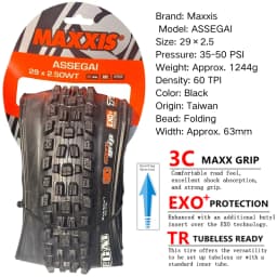 Maxxis ASSEGAI 27.5 29X2.5 Inch Downhill Folding Vacuum Puncture-proof Is Maxxis's Highest Strength Quick Drop Tire