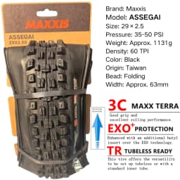 Maxxis ASSEGAI 27.5 29X2.5 Inch Downhill Folding Vacuum Puncture-proof Is Maxxis's Highest Strength Quick Drop Tire