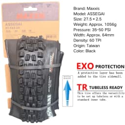 Maxxis ASSEGAI 27.5 29X2.5 Inch Downhill Folding Vacuum Puncture-proof Is Maxxis's Highest Strength Quick Drop Tire