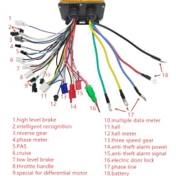 Sinewave Brushless Controller for E-Bike E-Scooter DC Motor 2000-3000W 36-72V 60A High Frequency Inverter Cycling Accessory