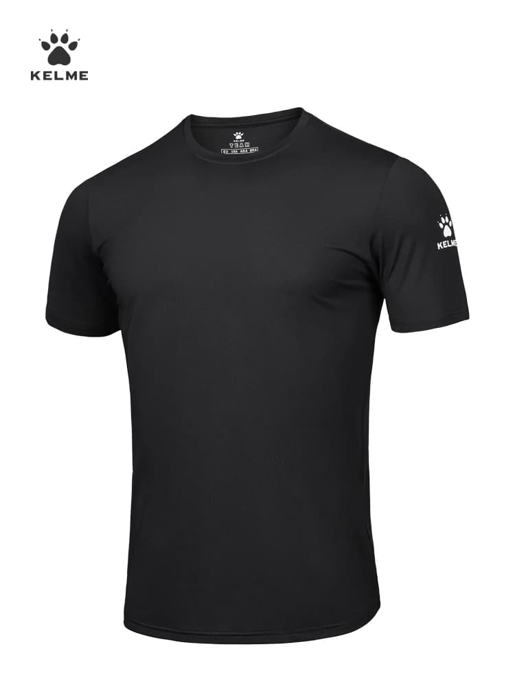 KELME Man T-shirt Running Trainning Exercise Sports Tights Round Neck Ice Silk Breathable Fitness Quick-Dry Shirts 8151TX1002