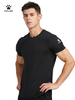 KELME Man T-shirt Running Trainning Exercise Sports Tights Round Neck Ice Silk Breathable Fitness Quick-Dry Shirts 8151TX1002