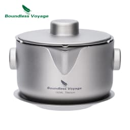 Boundless Voyage Double-Walled Coffee Cup Mug Titanium Tea Maker with Lid & Filter Ultralight Teapot for Camping Hiking Garden