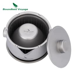 Boundless Voyage Double-Walled Coffee Cup Mug Titanium Tea Maker with Lid & Filter Ultralight Teapot for Camping Hiking Garden