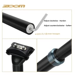 ZOOM Bike Seat Post 27.2/28.6/30.0/30.4/30.9/31.6/33.9mm Mountain bike/Road Bike Seat Post Length 350mm Shock Absorber Seat Post