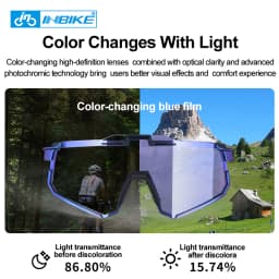 INBIKE Photochromic Cycling Sunglasses Professional Road Bike Riding Glasses for Men Bicycle Windproof Sand Goggles Bike Eyewear