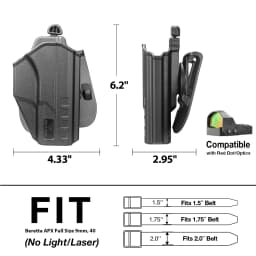 Beretta APX Holster, (Not Fit Beretta APX A1), Thumb OWB Holster Fit Beretta APX Full Size 9mm/.40,Level II Retention/360 Degree