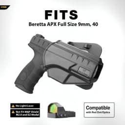 Beretta APX Holster, (Not Fit Beretta APX A1), Thumb OWB Holster Fit Beretta APX Full Size 9mm/.40,Level II Retention/360 Degree