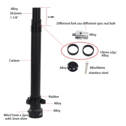 SILVEROCK Stem Headtube 28.6mm 30cm - 42cm 0 3 Degree Forward for K3PLUS D8 TERN D9 P10 FNHON Folding Bike Handlepost Head Post