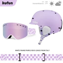 Kufun Ski Helmet Snowboard Winter Sports Cycling Snow Men Women Children Kids Warm Shark Pink Cat Deer White Blue 4-12 Years Old