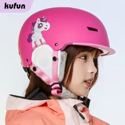 Kufun Ski Helmet Snowboard Winter Sports Cycling Snow Men Women Children Kids Warm Shark Pink Cat Deer White Blue 4-12 Years Old