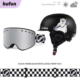 Kufun Ski Helmet Snowboard Winter Sports Cycling Snow Men Women Children Kids Warm Shark Pink Cat Deer White Blue 4-12 Years Old