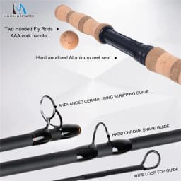 Maximumcatch SkyTouch Switch Spey 11/13/14ft 6-9wt Fly Fishing Rod 30T+40T Carbon Fiber Fast Action Fly Rod with Spare Butt