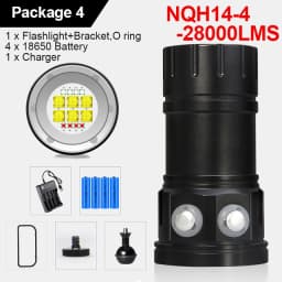 LED Diving Photography Flashlight 30000Lumens Underwater Lighting 100m Waterproof Tactical Torch Snorkel Deep Dives Fill Light