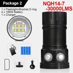 LED Diving Photography Flashlight 30000Lumens Underwater Lighting 100m Waterproof Tactical Torch Snorkel Deep Dives Fill Light