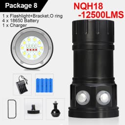 LED Diving Photography Flashlight 30000Lumens Underwater Lighting 100m Waterproof Tactical Torch Snorkel Deep Dives Fill Light