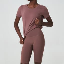 Women Two Pieces Yoga Set Summer Solid Color Workout Gym Suit Female Breathable Quick Dry Running Short Sportswear Clothes