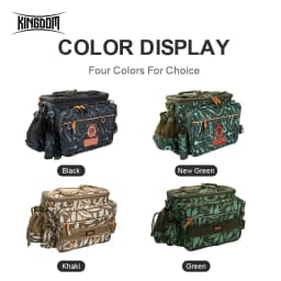 Kingdom Multifunctional Fishing Tackle Bag 44*21*22cm 1000D Nylon Waterproof Large Capacity Outdoor Sport Fishing Shoulder Bag