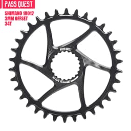 PASS QUEST 3mm Offset for Shimano Boost Direct Mount Chainring 6mm Offset for Shimano Deore M6100 M7100 M8100 M9100 ROUND