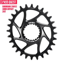 PASS QUEST 3mm Offset for Shimano Boost Direct Mount Chainring 6mm Offset for Shimano Deore M6100 M7100 M8100 M9100 ROUND