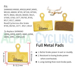 10 Pairs/20 PCS, Full Metal Bicycle Disc Brake Pads for SHIMANO SRAM AVID HAYES Magura Formula Hope and Scooter