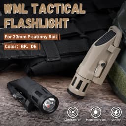 WADSN WML GEN2 Tactical Airsoft LED Strobe Flashlight Helmet Hunting Light Outdoor Lighting Fit 20mm Rail 400 Lumens