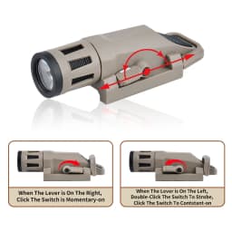 WADSN WML GEN2 Tactical Airsoft LED Strobe Flashlight Helmet Hunting Light Outdoor Lighting Fit 20mm Rail 400 Lumens