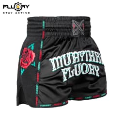 Fluory Muay Thai Boxing Shorts Colorful Line Rose Embroidery Women's Fitness Gym Sportswear Active Wear Casual Pants