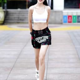 Fluory Muay Thai Boxing Shorts Colorful Line Rose Embroidery Women's Fitness Gym Sportswear Active Wear Casual Pants