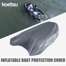KOETSU 420D Marine Grade Anti-Fade and Tear-Resistant Rubber Boat Cover Sunshade Inflatable Boat Cover Silver Boat Cover