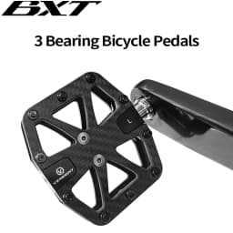 BXT Ultralight Carbon Fiber Bicycle Pedals Titanium Axle 3 Bearings Pedals MTB Road Bike Lightweight Flat Pedals