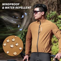 WOSAWE Unisex Cycling Jacket Water-Resistant Lightweight Men's Windbreaker Dual-Headed YKK Zipper Reflective
