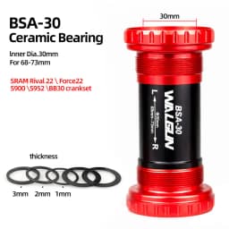 Bicycle Bottom Bracket BSA Thread Kit Fit 68 73mm Frame 22 24 29 30mm Axis Ceramic Bearing Bike BB for Shimano SRAM GXP Crankset