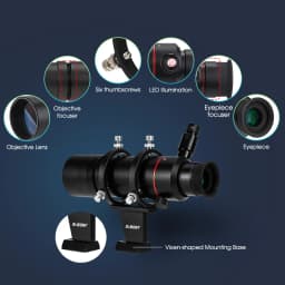 SVBONY SV208 Astronomical Telescope Finder Scope W/ Illuminated 8x50 Straight-Through Correct Image