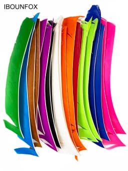 100Pcs Left Wing Archery Arrow Spiral Twist Wrap Full Lenght Feathers 18-25 CM Real Turkey Fletches Hunting Fletching DIY
