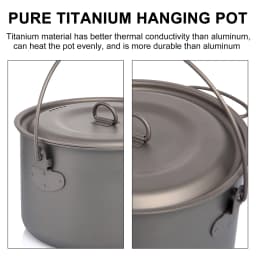 Widesea Camping Tableware Titanium Cookware set tourism cauldron Outdoor Cooking Pot Picnic Kitchen Hiking Trekking