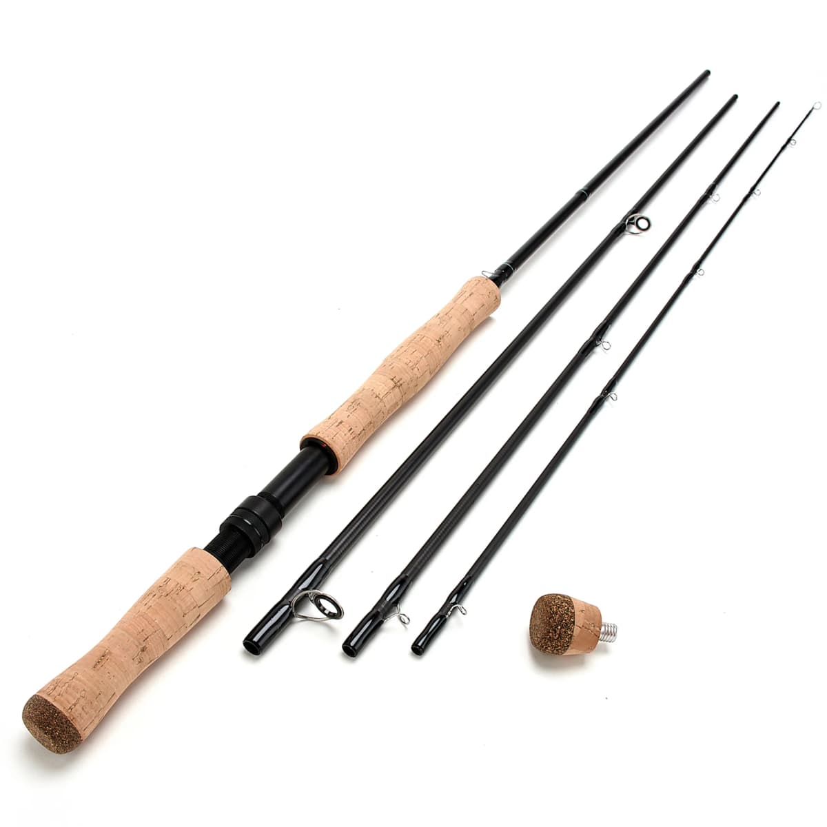 10'9" / 3.2m 7-8wt Fly Fishing Switch Rod 4 Pieces Carbon Fiber Sections Freshwater Fishing 2 Extra Cork Handles Fighting Butt