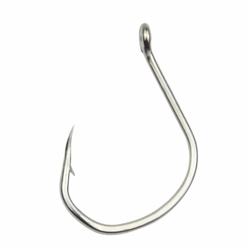 500pcs Fishing Hook Jigging Eyed Head Bright Tin Jighead Fishhook Rustproof for Pike Tuna Bass Sea Fishing Accessory Goods Pesca