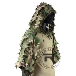 ROCOTACTICAL Tactical Ghillie Suit Breathable Ghillie Viper Hood with 3D Leafy Stripes Sniper Coat for Wargame, Hunting, CS