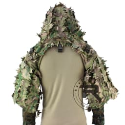 ROCOTACTICAL Tactical Ghillie Suit Breathable Ghillie Viper Hood with 3D Leafy Stripes Sniper Coat for Wargame, Hunting, CS